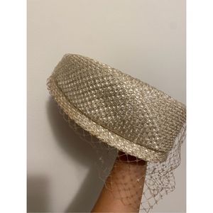 Vintage Light Beige Pill Box Hat. By Brijette